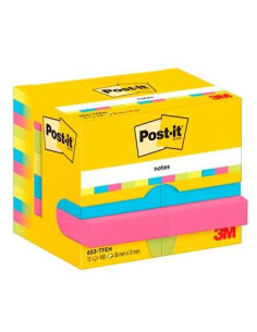 POST-IT BLOCS NOTAS 653 GAMA ENERGETIC AMARILLOAZULFUSIAVERDE NEÓN 38X51  -PACK 12-