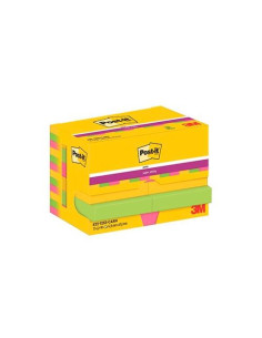 POST-IT NOTAS ADHESIVAS SUPER STICKY 3 COLORES LUGARES CARNIVAL 476X476 -12 BLOCS- 90HOJAS