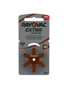 RAYOVAC PILA DE AUDIFONO ZINC 312AE 145V EXTRA ADVANCED BLISTER 6