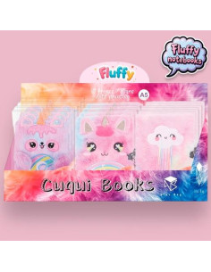 ROYMART LIBRETAS FLUFFY CCANDADO 80H A5 8OGR SURTIDOS EXPOSITOR 12 UD