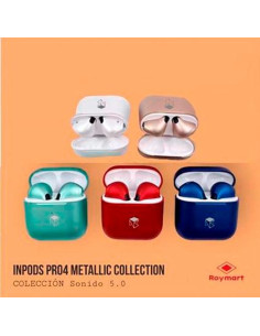 ROYMART AURICULARES INPODS PRO4 BLUETOOTH 50 COLORES SURTIDOS METÁLICOS