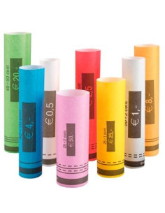 SAFESCAN ROLLO DE PAPEL PARA MONEDAS DE EURO PACK DE 10 ROLLOS POR MONEDA 102 ROLLOS