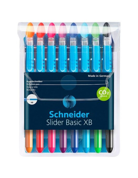 SCHNEIDER BOLÍGRAFO SLIDER BASIC F CSURTIDOS ESTUCHE 8 UD  2 GRATIS
