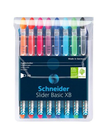 BOLIGRAFO SCHNEIDER SLIDER BASIC XB ESTUCHE DE 8 SURTIDOS