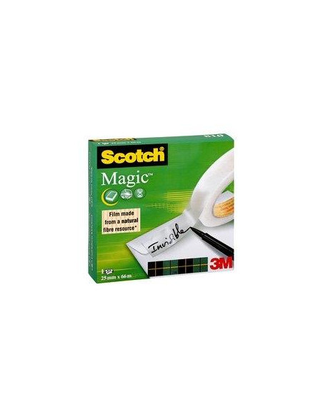 SCOTCH CINTA ADHESIVA INVISIBLE MAGIC ROLLO 25MM X 66M CAJA INDIVIDUAL