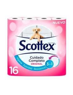 SCOTTEX ORIGINAL PAPEL HIGIÉNICO DOBLE CAPA PACK DE 16 ROLLOS