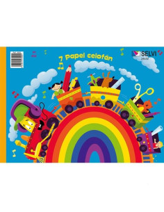 SELVI CUADERNO PARA MANUALIDADES CON 7 PLIEGOS DE PAPEL CELOFÁN 24X32CM COLORES SURTIDOS