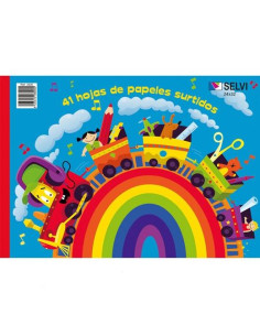 SELVI CUADERNO PARA MANUALIDADES CON 41 HOJAS 24X32CM DE PAPELES SURTIDOS