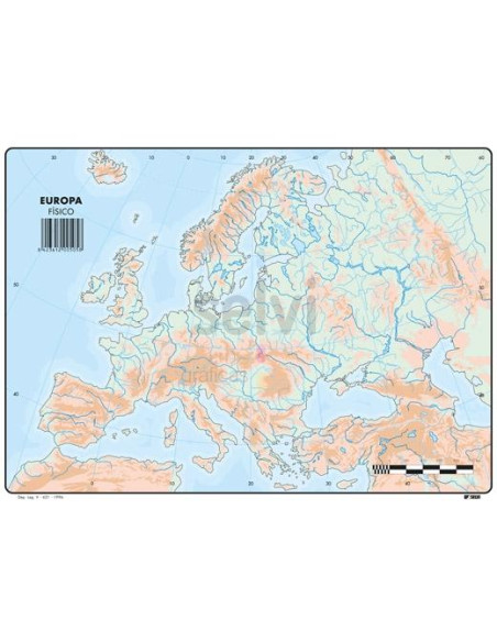 SELVI MAPA MUDO FÍSICO DE EUROPA A4 -50U-