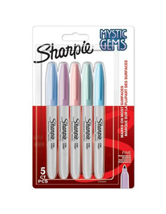 SHARPIE MARCADOR PERMANENTE MYSTIC GEMS CSURTIDOS PASTEL BLÍSTER 5 UD