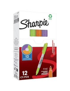 ROTULADOR PERMANENTE SHARPIE FINE SURTIDO CAJA DE 12 4x Lima 4x Naranja 4x Boysenberry