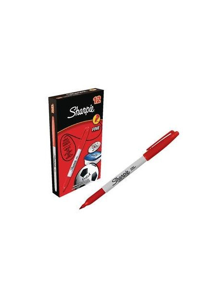 SHARPIE MARCADOR PERMANENTE FINE PUNTA REDONDA 09MM ROJO
