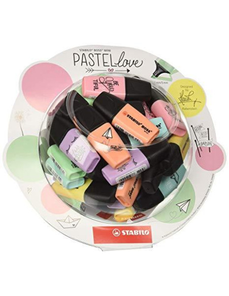 STABILO MARCADOR FLUORESCENTE BOSS MINI PASTELLOVE 6 CSURTIDOS PASTEL BOMBONERA EXPOSITOR 50 UD