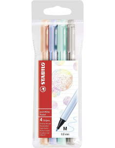 STABILO ROTULADORES PARA ESCRITURA POINTMAX PUNTA M CSURTIDOS PASTEL ESTUCHE 4 UD