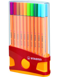STABILO ROTULADORES POINT 88 CSURTIDOS ESTUCHE COLORPARADE ROJO 20 UD