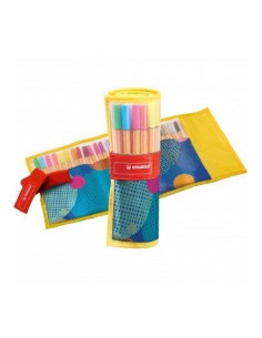 STABILO ROTULADORES POINT 88 CSURTIDOS ESTUCHE ROLLERSET AMARILLO BRILLANTE 25 UD