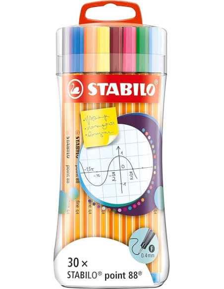 ROTULADOR FIBRA STABILO POINT 88 ESTUCHE de 30 SLEEVE PACK