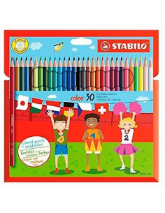 LAPICES de COLORES STABILO COLOR ESTUCHE de 30 Basicos  Fluor