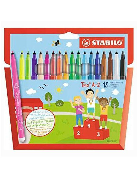 STABILO ROTULADORES TRIO AZ CSURTIDOS ESTUCHE 18 UD