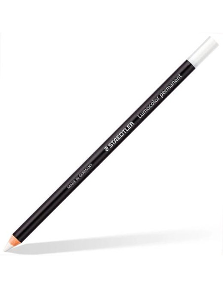 STAEDTLER MARCADOR PERMANENTE EN SECO LUMOCOLOR GLASOCHROM BLANCO