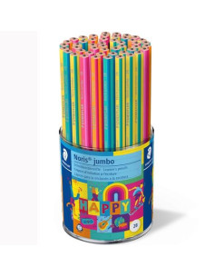 STAEDTLER BOTE EXPOSITOR 48 LÁPICES DE GRAFITO JUMBO NORIS 119 2B HAPPY CSURTIDOS