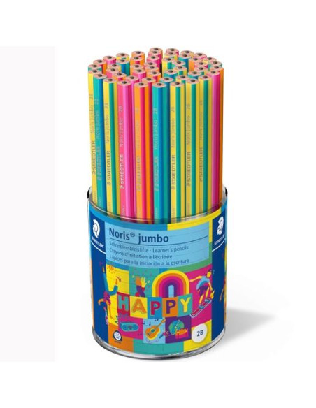 STAEDTLER BOTE EXPOSITOR 48 LÁPICES DE GRAFITO JUMBO NORIS 119 2B HAPPY CSURTIDOS