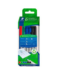 ROTULADOR PERMANENTE STAEDTLER 318 ECO LUMOCOLOR F CAJA de 6