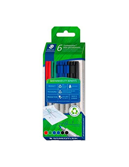 ROTULADOR PERMANENTE STAEDTLER 318 ECO LUMOCOLOR F CAJA de 6