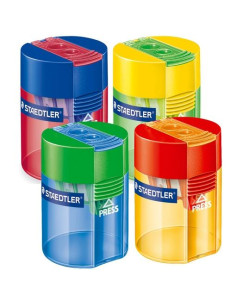 STAEDTLER AFILALÁPICES DOBLE 512 DEPÓSITO TRANSPARENTE COLORES SURTIDOS