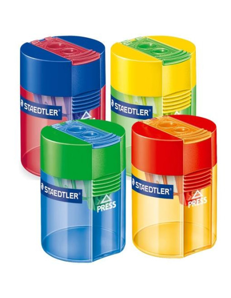 STAEDTLER AFILALÁPICES DOBLE 512 DEPÓSITO TRANSPARENTE COLORES SURTIDOS