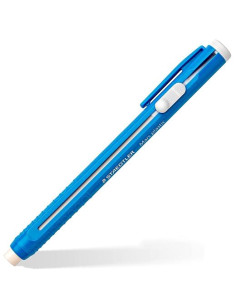 STAEDTLER PORTAGOMAS MARS PLASTIC CON CLIP  GOMA DE RECARGA AZUL