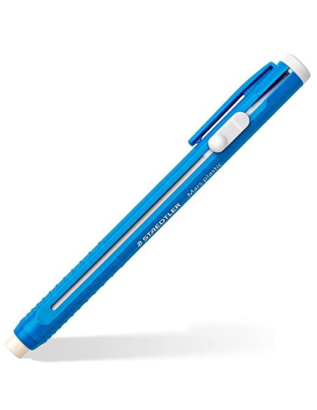 STAEDTLER PORTAGOMAS MARS PLASTIC CON CLIP  GOMA DE RECARGA AZUL