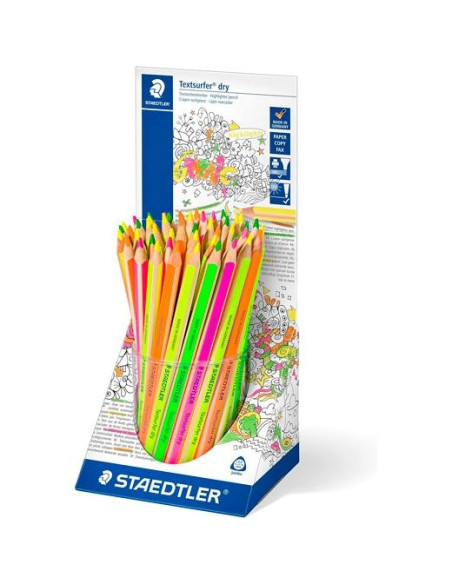 STAEDTLER LÁPICES DE COLORES TEXTSURFER DRY FLUORESCENTES SURTIDOS EXPOSITOR 48 UD