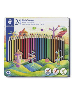 STAEDTLER LÁPICES DE COLORES NORIS COLOUR SURTIDOS EN ESTUCHE METÁLICO 24U