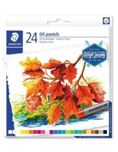 STAEDTLER CERAS BLANDAS PASTELES AL ÓLEO 70MM COLORES SURTIDOS ESTUCHE 24 UD