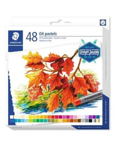 STAEDTLER CERAS BLANDAS PASTELES AL ÓLEO 70MM COLORES SURTIDOS ESTUCHE 48 UD
