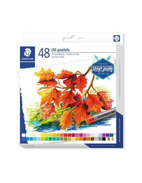 STAEDTLER CERAS BLANDAS PASTELES AL ÓLEO 70MM COLORES SURTIDOS ESTUCHE 48 UD