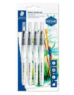 PINCEL DE AGUA STAEDTLER DESIGN JOURNEY AGUA 949 BLISTER DE 4 redondo fino redondo medio redondo largo biselado