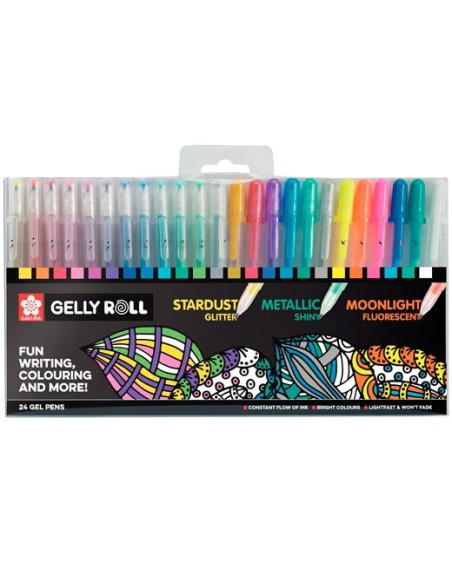 TALENS SAKURA BOLÍGRAFOS GELLY ROLL MIXED ESTUCHE DE 24 CSURTIDOS