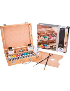PINTURA OLEO VAN GOGH SET BASICO 40 ml Tubo CAJA de MADERA de 10   ACCESORIOS