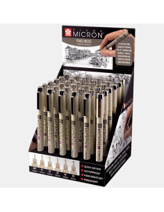 TALENS SAKURA EXPOSITOR DE 36 ROTULADORES PERMANENTES PIGMA MICRON FINELINER NEGRO