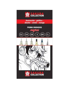 TALENS SAKURA COLLECTION SET DE ROTULADORES PIGMA VARIADOS  PORTAMINAS NEGRO