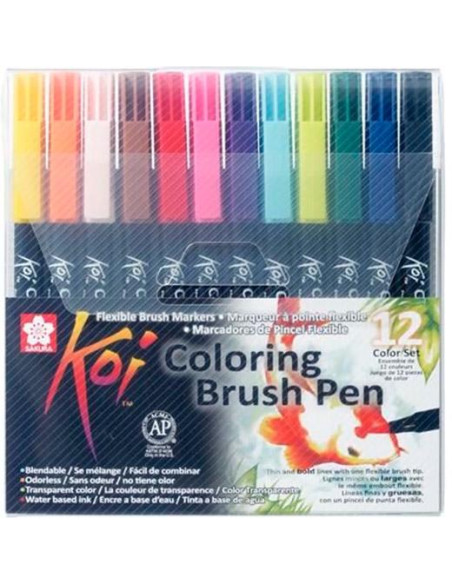 TALENS SAKURA ROTULADORES PUNTA PINCEL KOI COLOURING BRUSH PEN ESTUCHE DE 12 CSURTIDOS TALENS SAKURA ROTULADORES PUNTA PINCEL KOI COLOURING BRUSH PEN ESTUCHE DE 12 CSURTIDOS