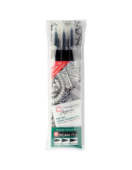 TALENS SAKURA ROTULADORES ZENTANGLE APPRENTICE PIGMA PEN SET NEGRO ESTUCHE 3 UD
