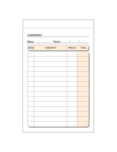 TALONARIO CAMAREROS ESPECIAL BOLSILLO NATURAL SIMPLE