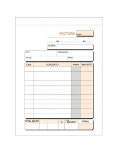 TALONARIO FACTURAS 18 NATURAL 100H SIMPLE 150X105MM BLANCO