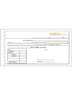 TALONARIO RECIBO ALQUILER IVA TERCIO DE FOLIO DUPLICADO AUTOCOPIA