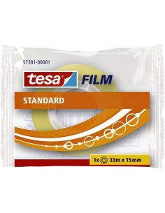 TESA FILM CINTA ADHESIVA TRANSPARENTE STANDARD ROLLO 15MM X 33M EN BOLSITA