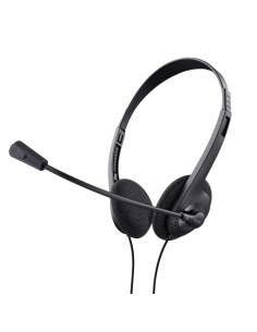 TRUST AURICULARES BASIC ESTÉREO JACK 35MM ULTRALIGEROS CON MICRÓFONO FLEXIBLE AJUSTABLE NEGRO