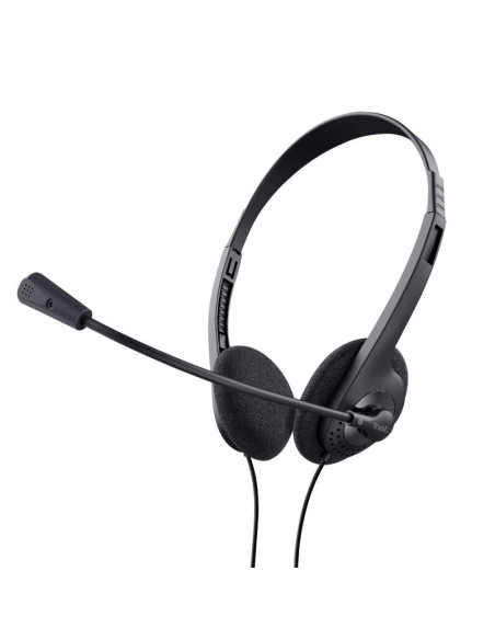 TRUST AURICULARES BASIC ESTÉREO JACK 35MM ULTRALIGEROS CON MICRÓFONO FLEXIBLE AJUSTABLE NEGRO